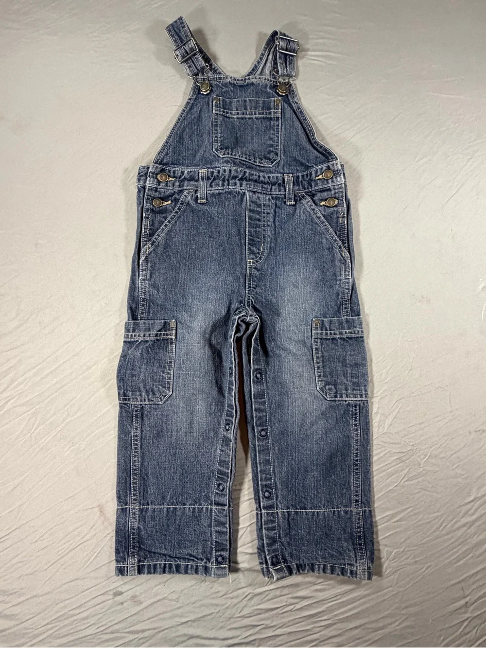 Gymboree Denim Overalls One-Piece 2T Blue Cotton Button Pockets Square Neck